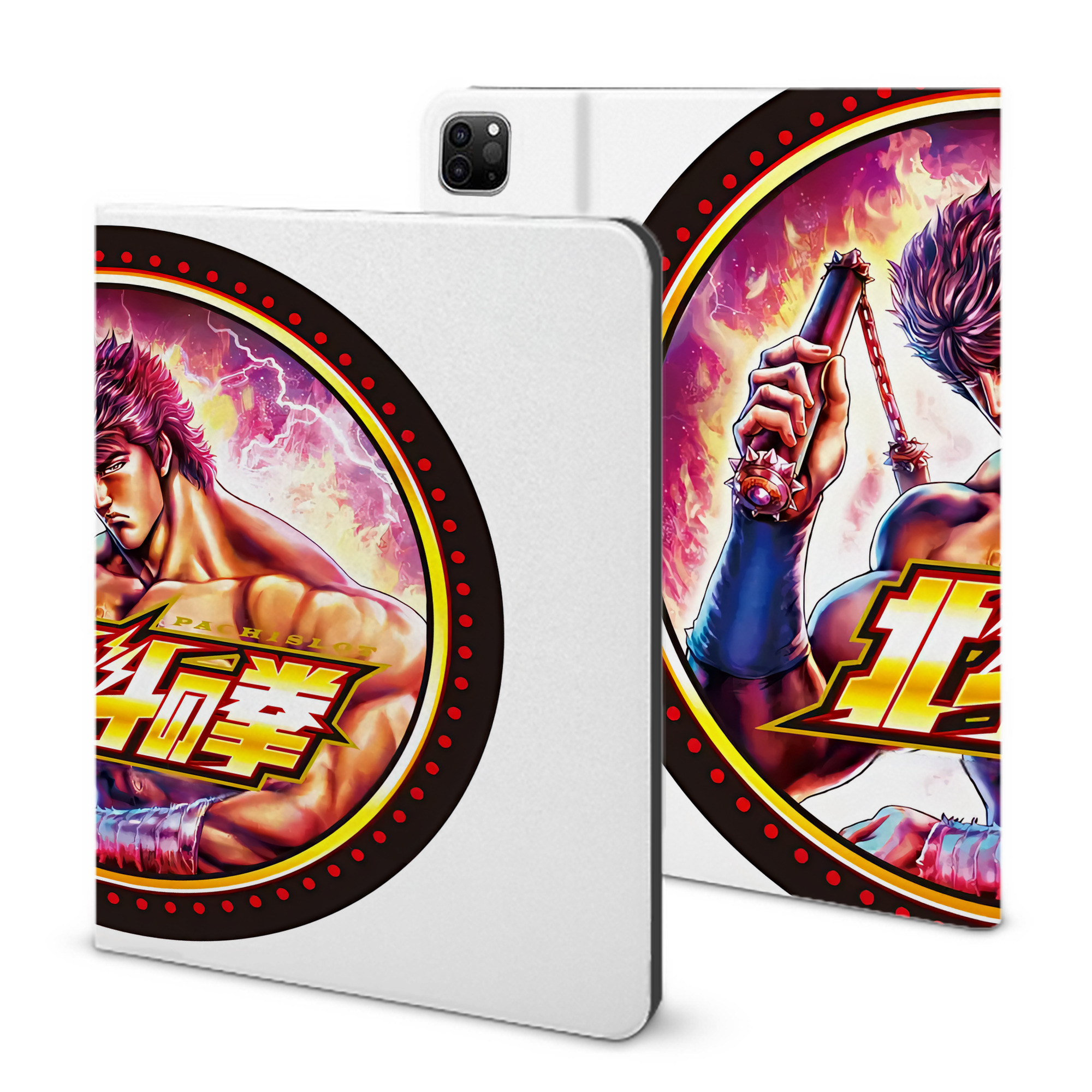 （画像用） 北斗の拳 Fist of the North Star IPad ケース ブック型 PUレザー TPU 耐衝撃 軽量 薄型 ペン収納なし 全面保護 IPad 各モデル対応